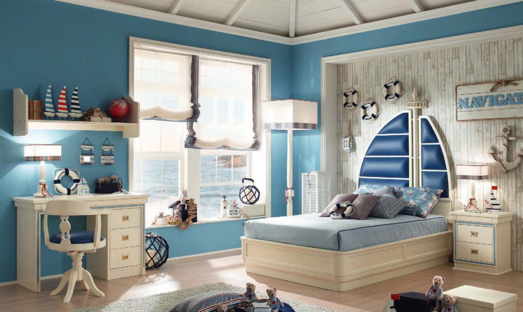 дизайн комнаты в морском стиле для мальчика