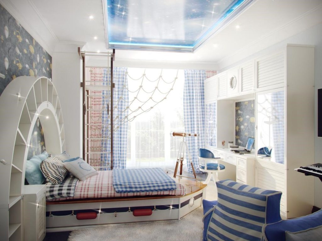 комната для мальчика в морском стиле