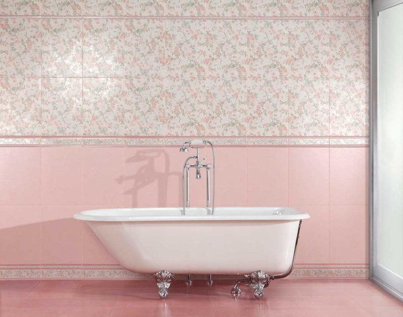 дизайн розовой ванной комнаты