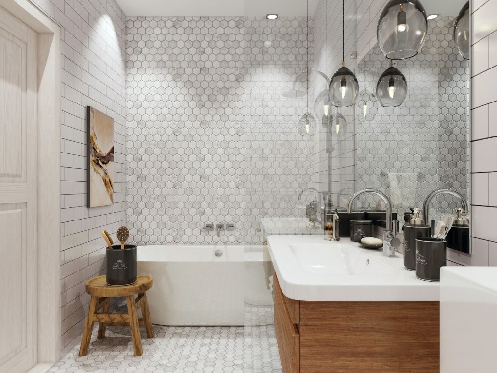 дизайн ванной комнаты с туалетом современный стиль